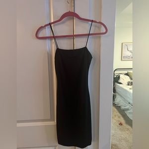 Silky Black Bodycon Mini Dress